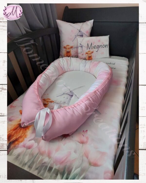 Pink farmhouse with highland cow duvet set - Image 7