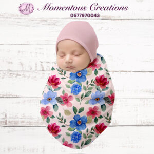 Watercolour Blossom Newborn Swaddle Set