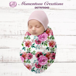 Watercolour Bouquet Newborn Swaddle Set