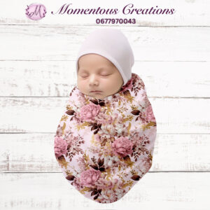 Sweet Pink Rose Newborn Hospital Swaddle Set