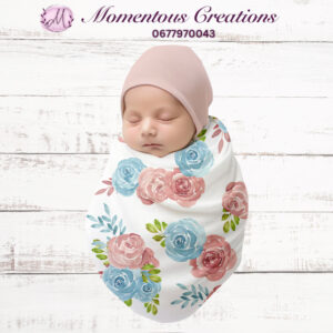 Rose Garden Bliss Swaddle & Beanie Set