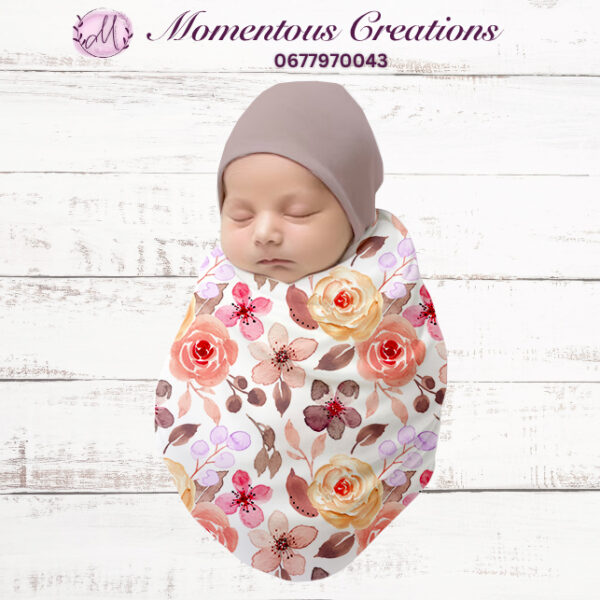 Autumn Bloom Swaddle & Beanie Set