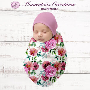 Radiant Rose Garden Swaddle & Beanie Set