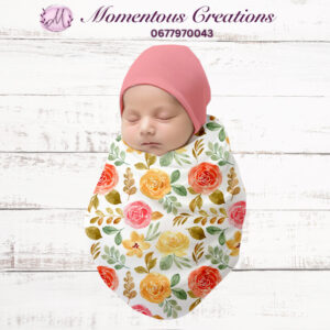 Sunset Rose Swaddle & Beanie Set
