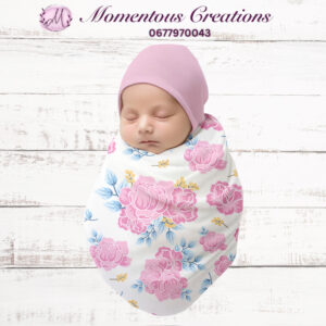 Peony Garden Swaddle & Beanie Set