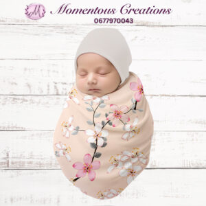 Blush Bloom Swaddle & Beanie Set