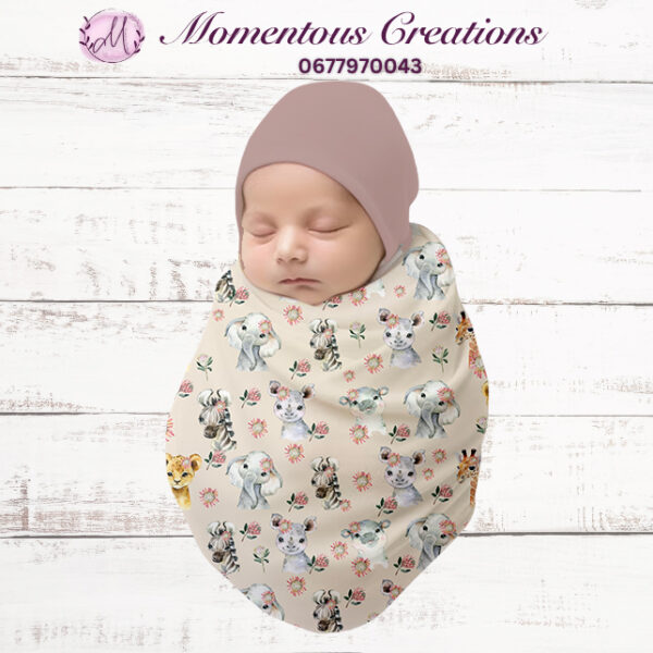 Sweet Safari Friends Swaddle Wrap