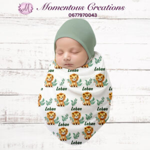 Personalized Little Lion Swaddle Wrap