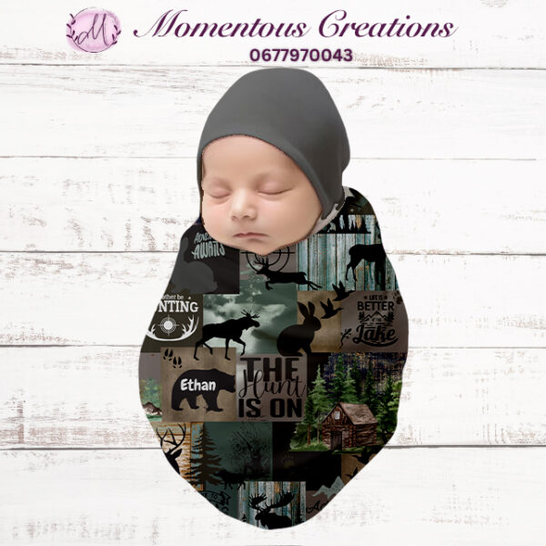 Hunter's Adventure Personalized Baby Swaddle