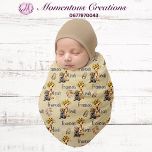 Cream safari swaddle set