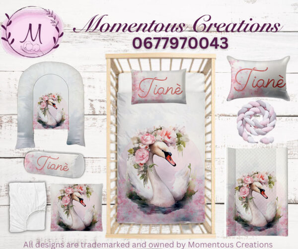 Pink Swan Baby Duvet Set - Image 13