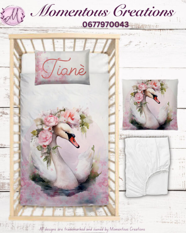 Pink Swan Baby Duvet Set - Image 11