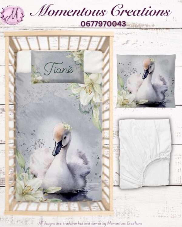 Dreamy Swan Baby Duvet Set - Image 11