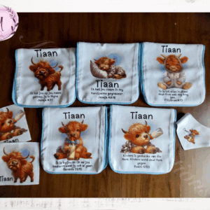 Baby highland cow burp cloth combo