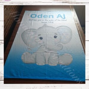 Blue elephant fleece blanket