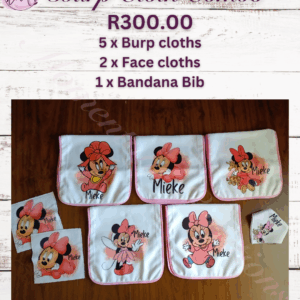 Minnie mouse burp cloth combo