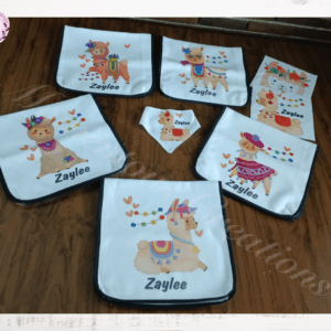 Llama burp cloth combo