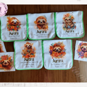 Sloth burp cloth combo