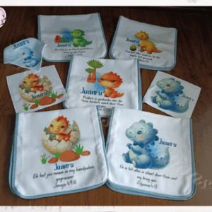 blue Dino burp cloth combo