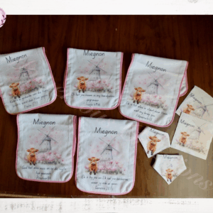 Farm highland cow burp cloth combo