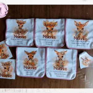 Pink Deer burp cloth combo