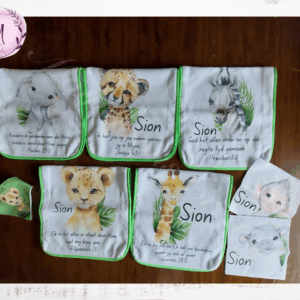 Green Safari burp cloth combo