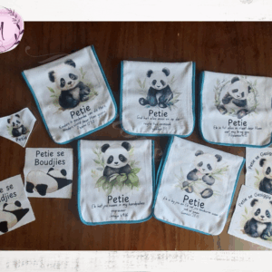 Blue Panda burp cloth combo