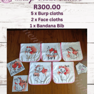 kitty burp cloth combo