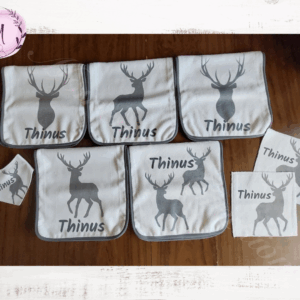 Grey Buck burp cloth combo