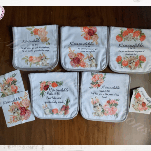 Floral bunny burp cloth combo