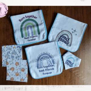 blue boho burp cloth combo