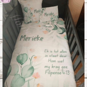 elegant green leavy duvet set