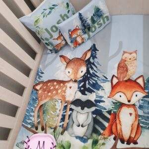 Blue woodland animal duvet set